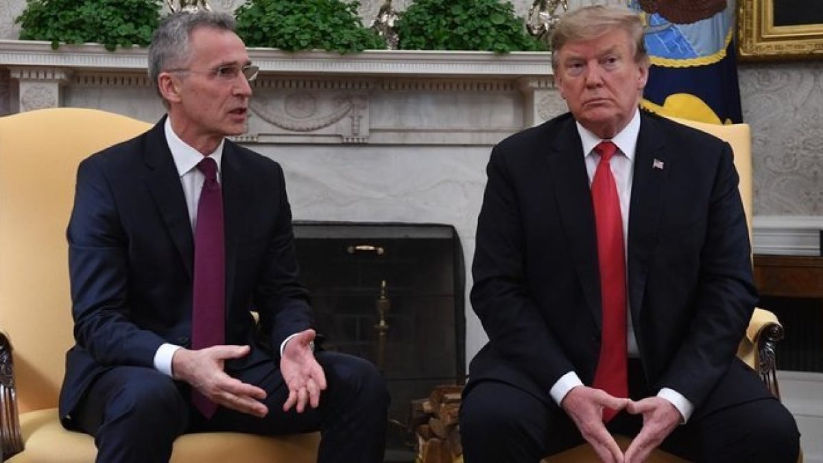 Jens Stoltenberg con Donald Trump en la Casa Blanca.-JIM WATSON / AFP
