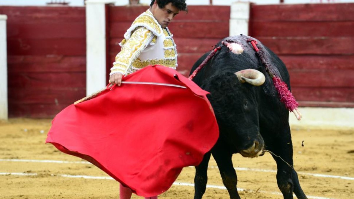 Miguel Abellán, en la plaza de toros de Almazán-A. M.