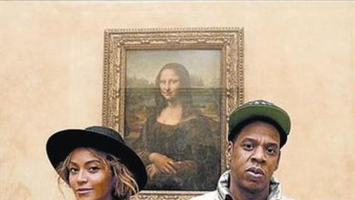 Beyoncé y Jay-Z, frente a La Gioconda.-