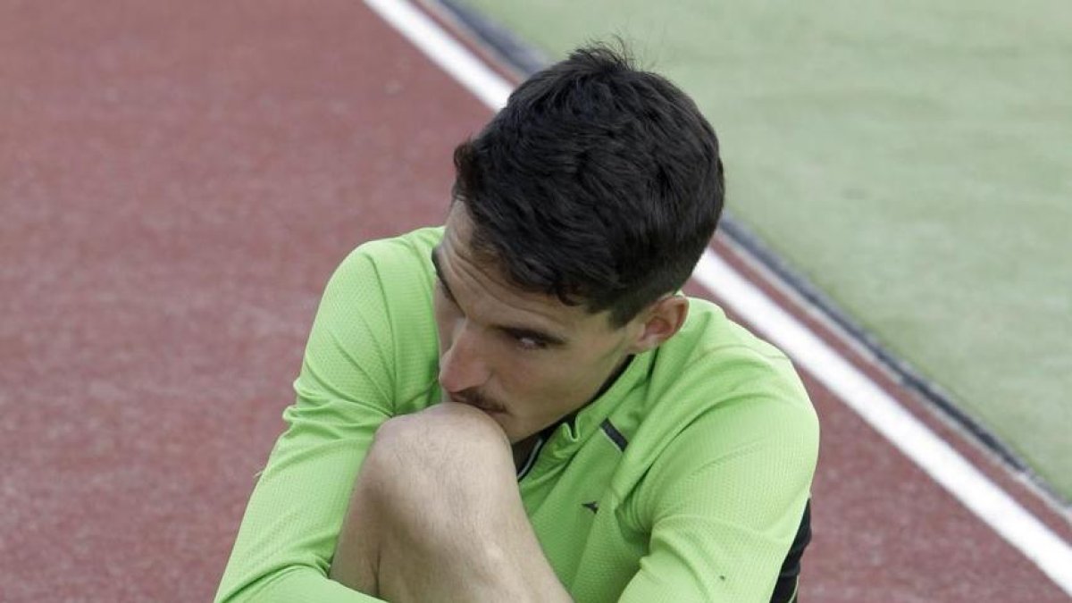 Dani Mateo, en uno de sus últimos entrenamientos en Soria.-LUIS ÁNGEL TEJEDOR