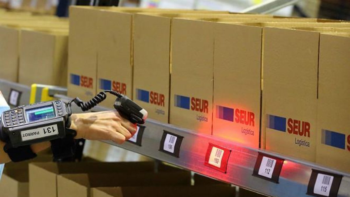 Control de paquetería en instalaciones de Seur.-ARCHIVO