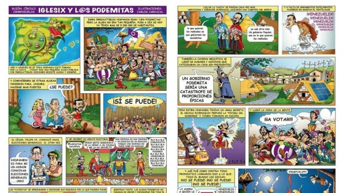 Cómic de Podemos inspirado en Astérix y Obélix.-PODEMOS