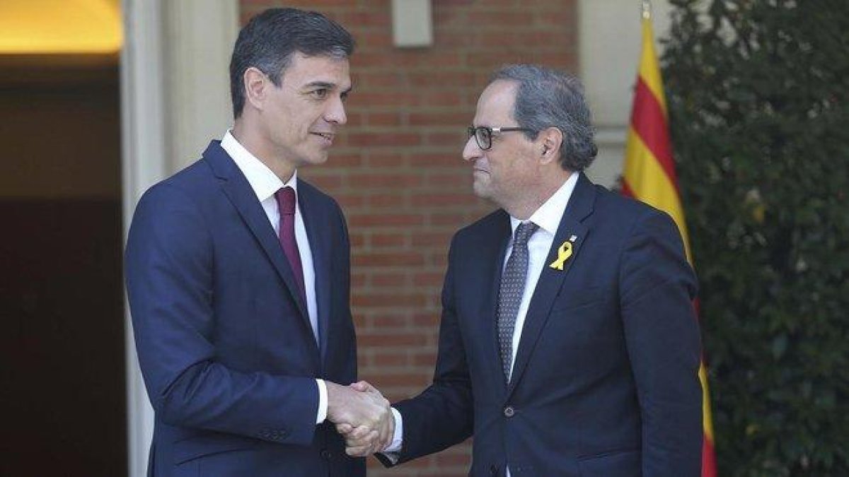 Sánchez y Torra, el pasado 9 de julio en la Moncloa.-