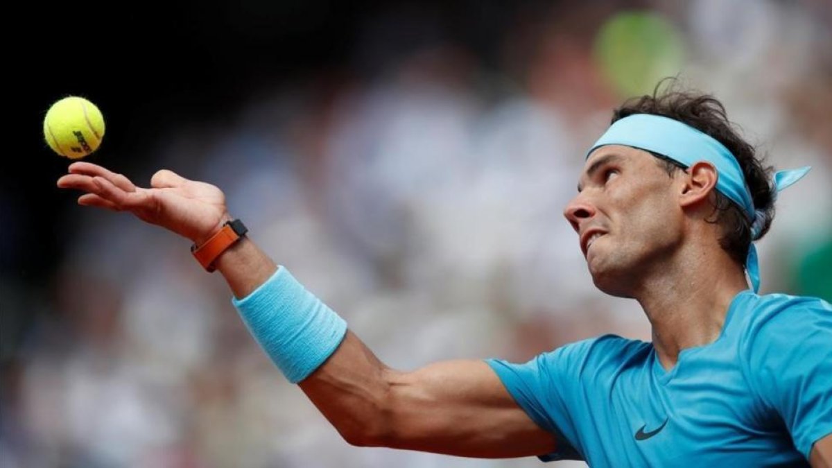 Rafa Nadal, durante el partido contra Gasquet.-REUTERS