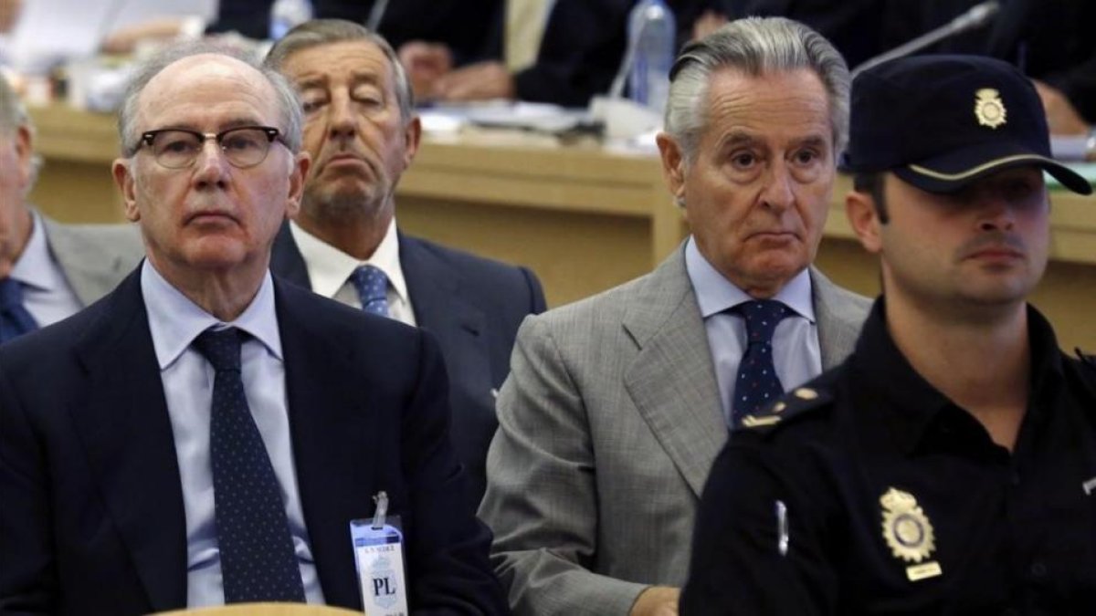 Juicio contra los expresidentes de Caja Madrid y Bankia, Miguel Blesa y Rodrigo Rato, por las polémicas tarjetas opacas de Caja Madrid.-EFE / CHEMA MOYA