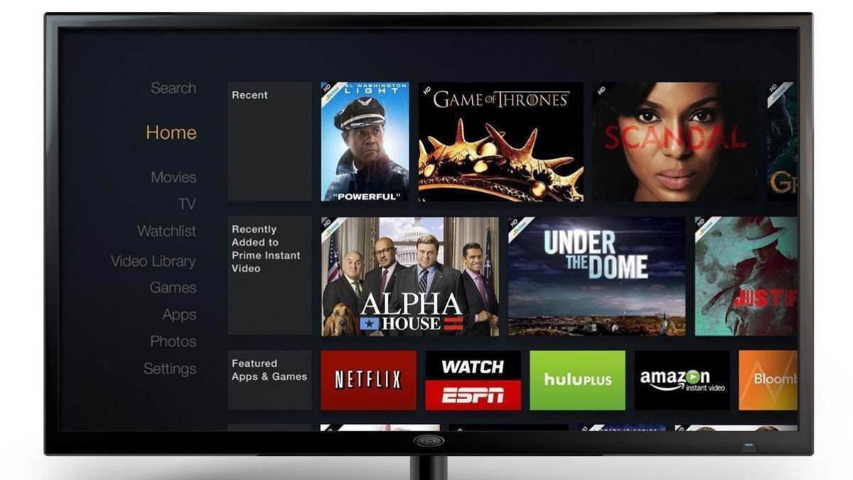 Diferentes aplicaciones de plataformas de televisión por internet, en la pantalla de un televisor.-