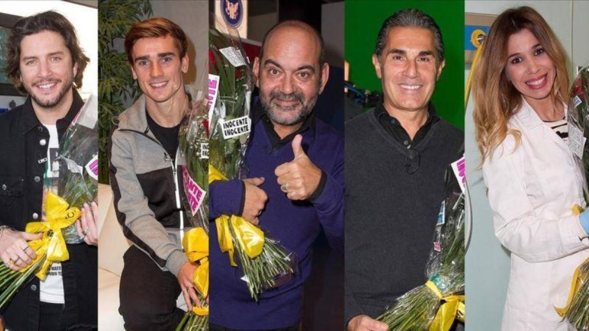 Manuel Carrasco, Antoine Griezmann, Jose Corbacho, Sergio Scariolo y Natalia, los 'inocentes' de la gala que emite TVE-1.-