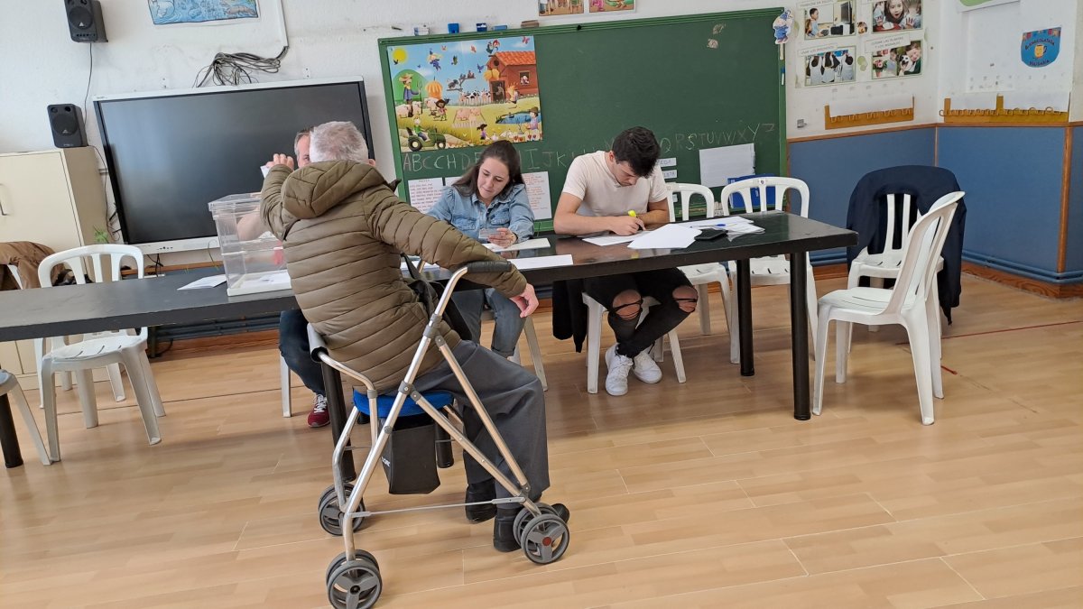 Persona votando en el colegio electoral de Fuente del Rey.-P.P.S.