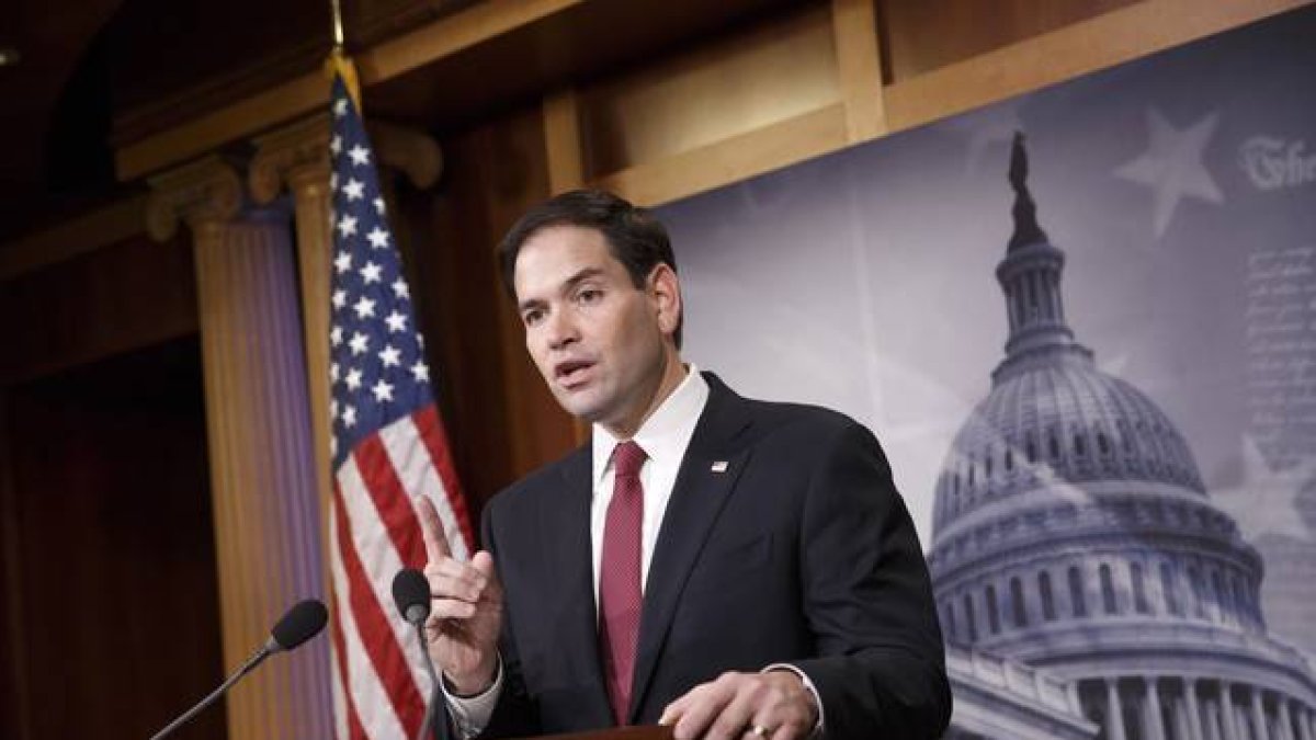El senador republicano Marco Rubio habla en el Capitolio de Washington.-Foto: AP / J. Scott Applewhite