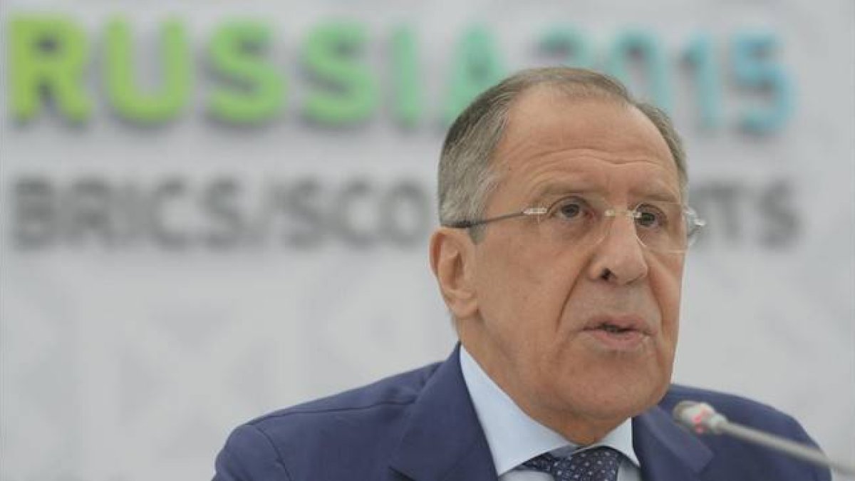 Lavrov habla durante una conferencia de prensa en Ufa, este jueves.-Foto:   REUTERS / RIA NOVOSTI