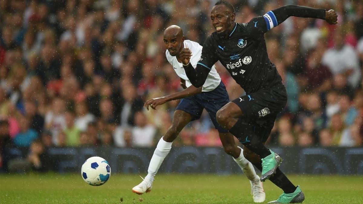 El jamaicano Bolt jugó un amistoso con el United en junio del 2018. /-OLI SCARFF