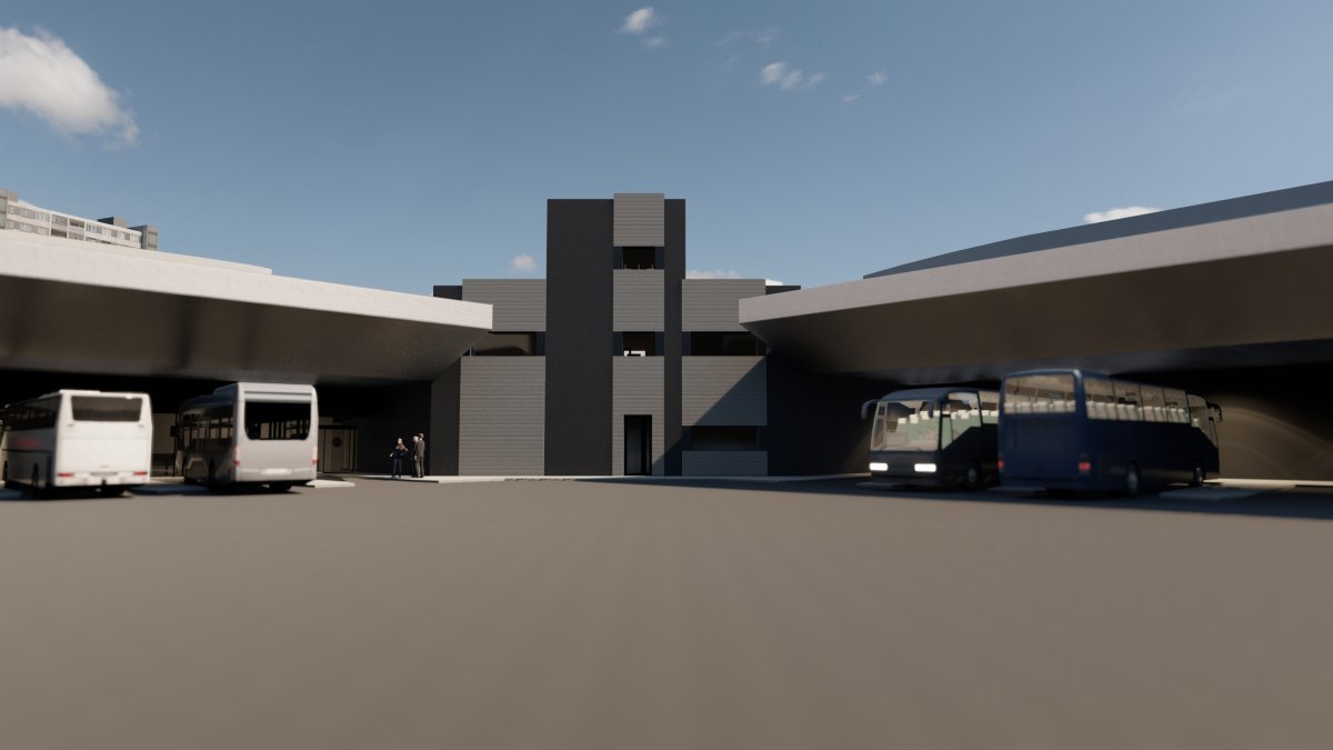 Recreación de la futura estación de autobuses. HDS