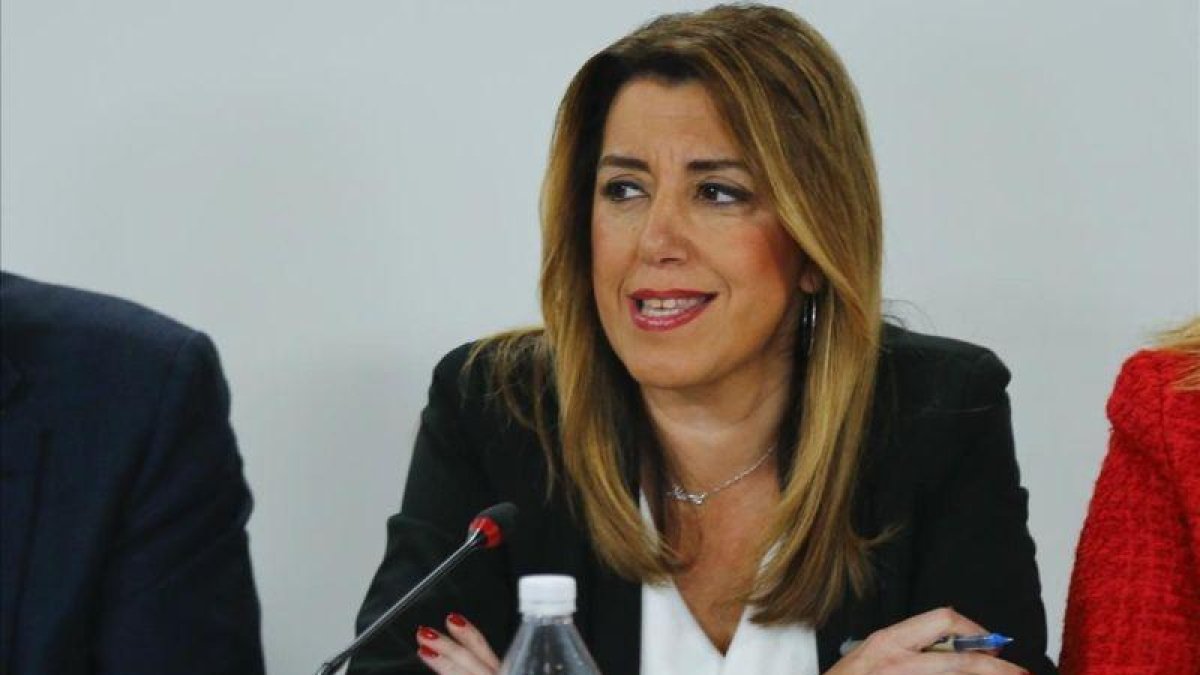 Susana Díaz, este lunes, durante la reunión del partido en Sevilla.-MARCELO DEL POZO (REUTERS)