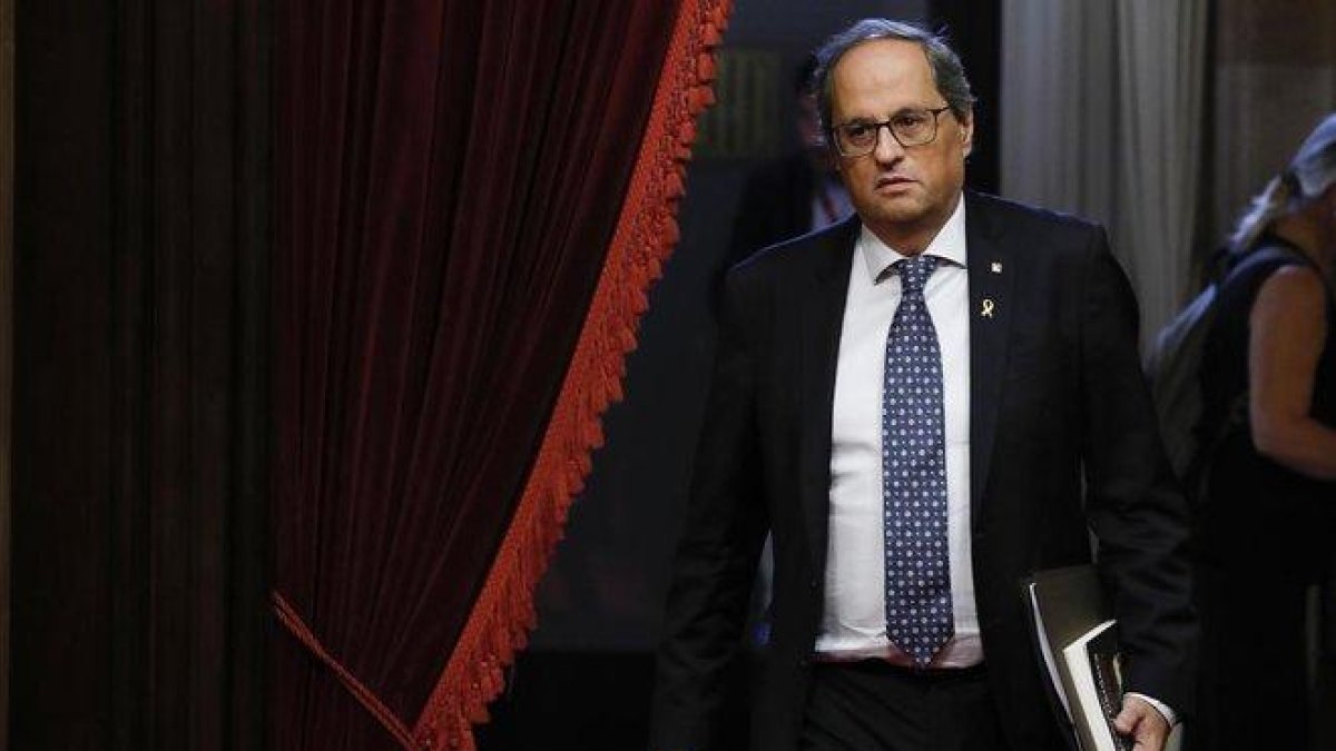 Quim Torra en el debate de política general del pasado mes de Septiembre en el Parlament.-FERRAN NADEU
