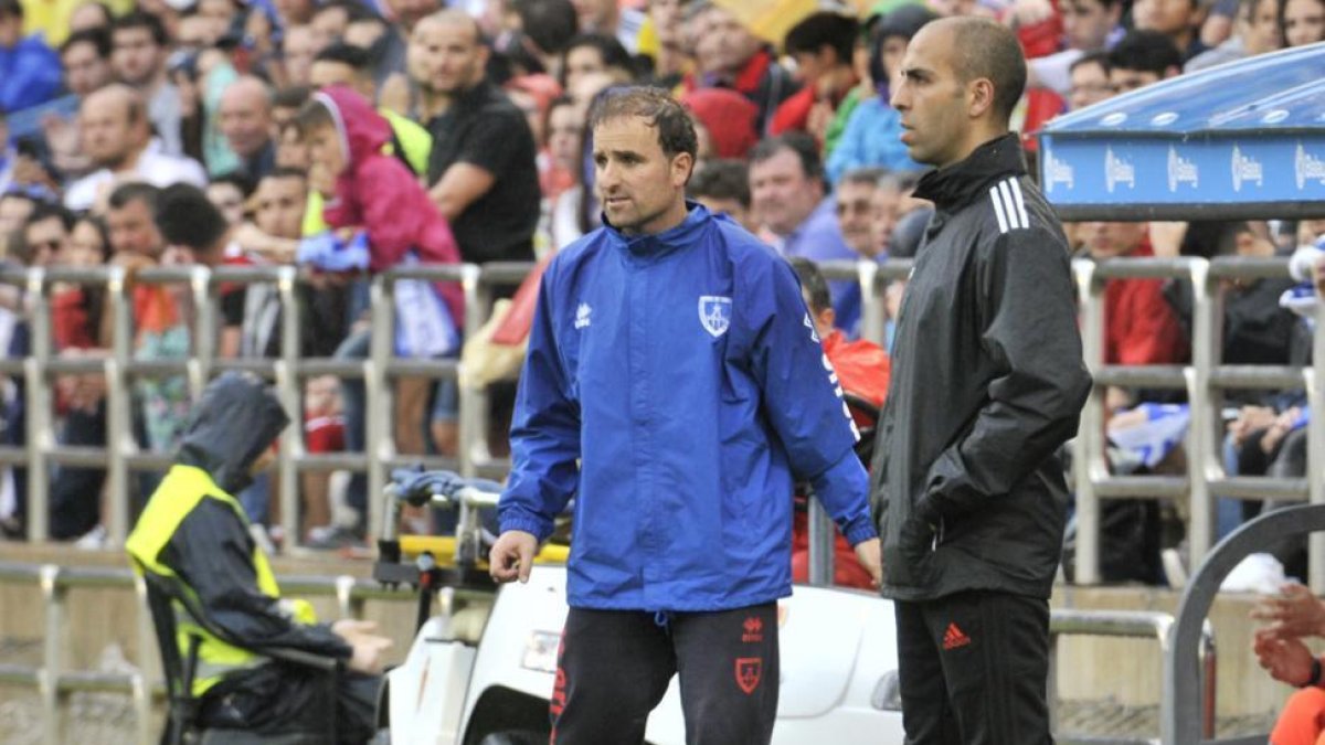 Jagoba Arrasate, ayer, en el encuentro ante el Real Zaragoza.-VALENTÍN GUISANDE