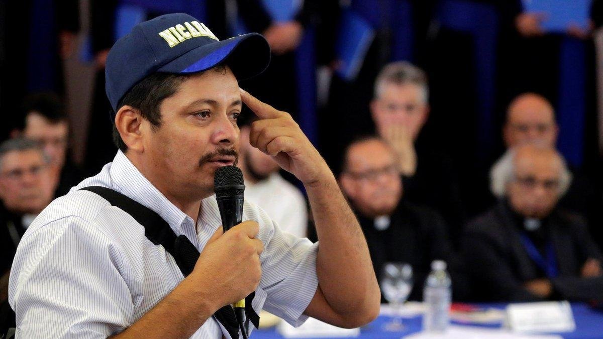 Medardo Mairena en un foro del diálogo nacional con el gobierno de Nicaragua.-REUTERS