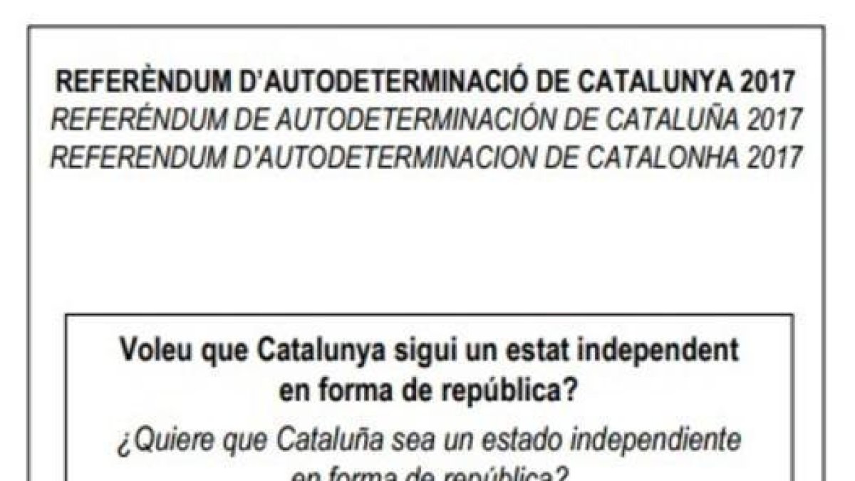 Papeleta del referéndum.-EL PERIÓDICO