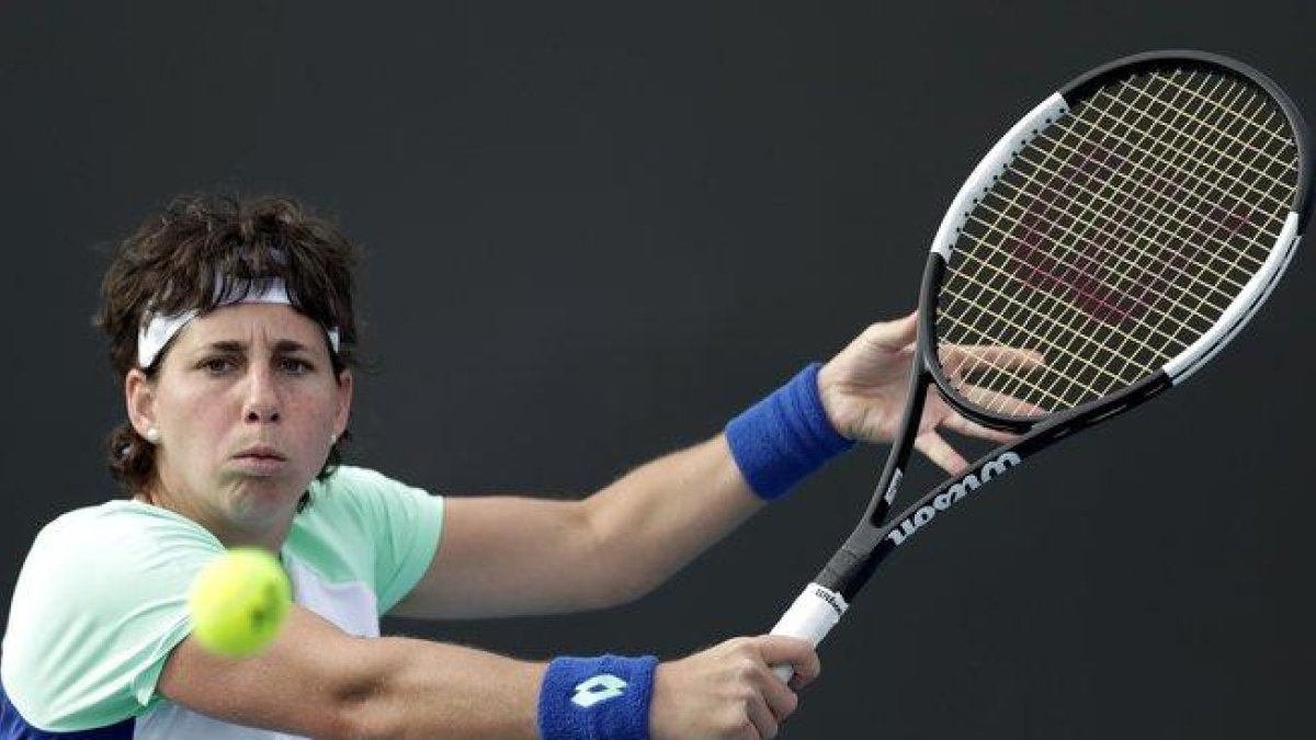 Carla Suárez, durante su despedida en Australia.-EFE / EPA / LYNN BO BO