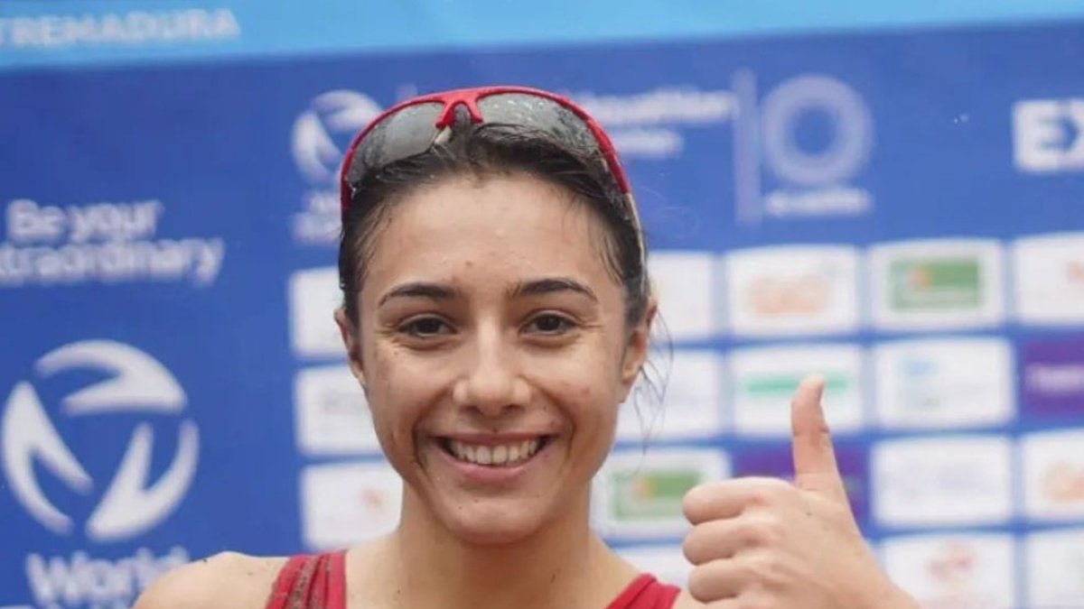Marina Muñoz tras conseguir la sexta posición en el Mundial. HDS