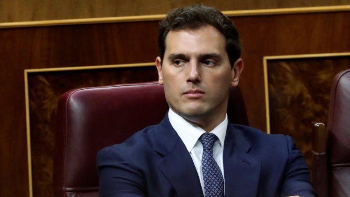 El líder de Ciudadanos, Albert Rivera, en el debate de investidura.-EFE / KIKO HUESCA