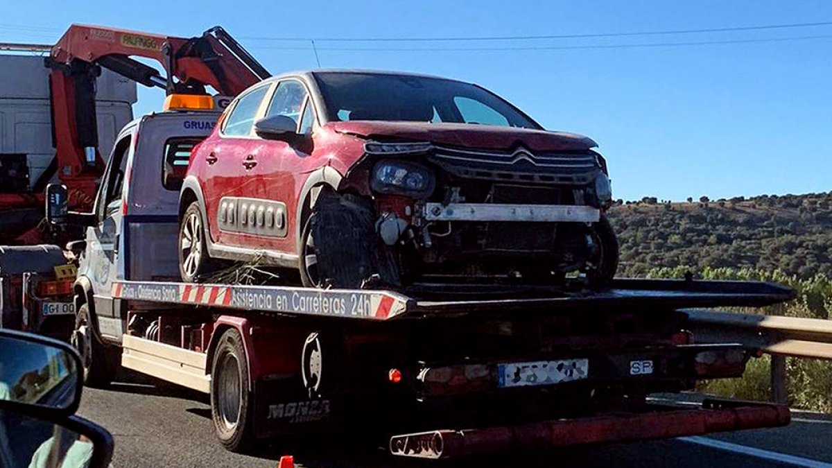 Coche que conducía Cedazo tras el accidente. HDS