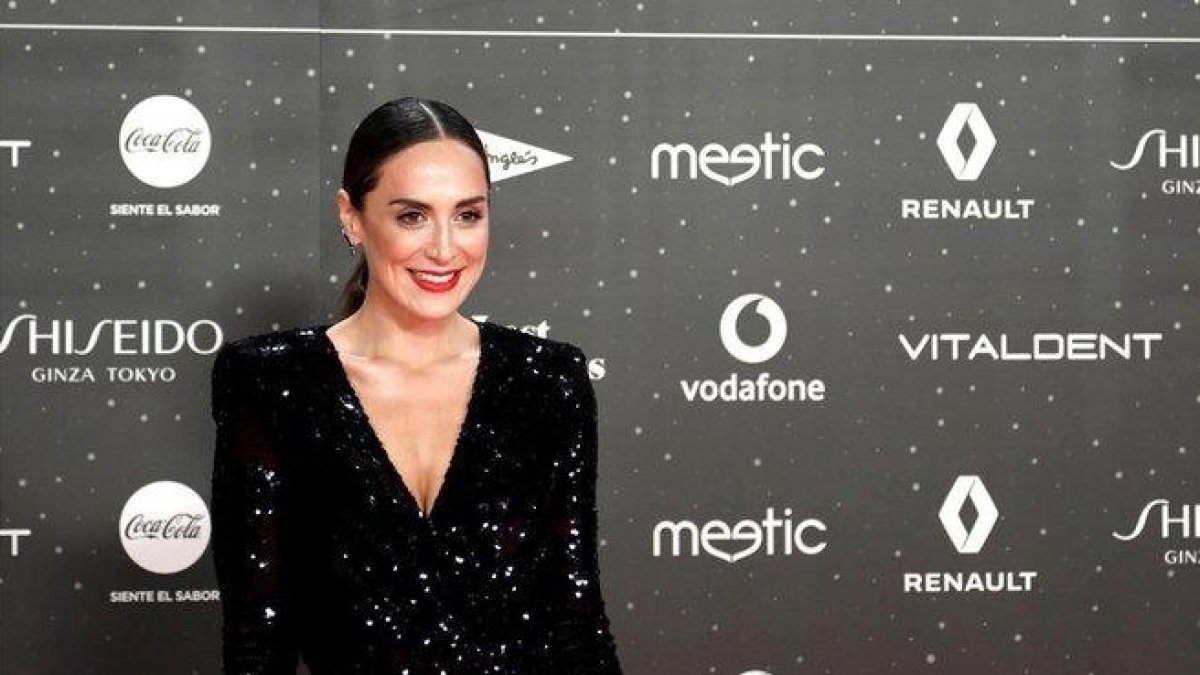 Tamara Falco a su llegada a la alfombra roja de los premios ’40 Music Awards’, que se celebró en el Wizink Center de Madrid.-EFE / DAVID FERNÁNDEZ
