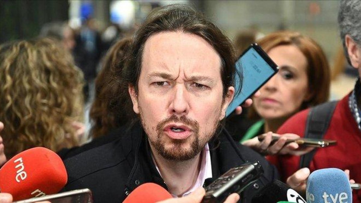 El líder de Unidas Podemos, Pablo Iglesias.-FUENTE VILLAR (EFE)