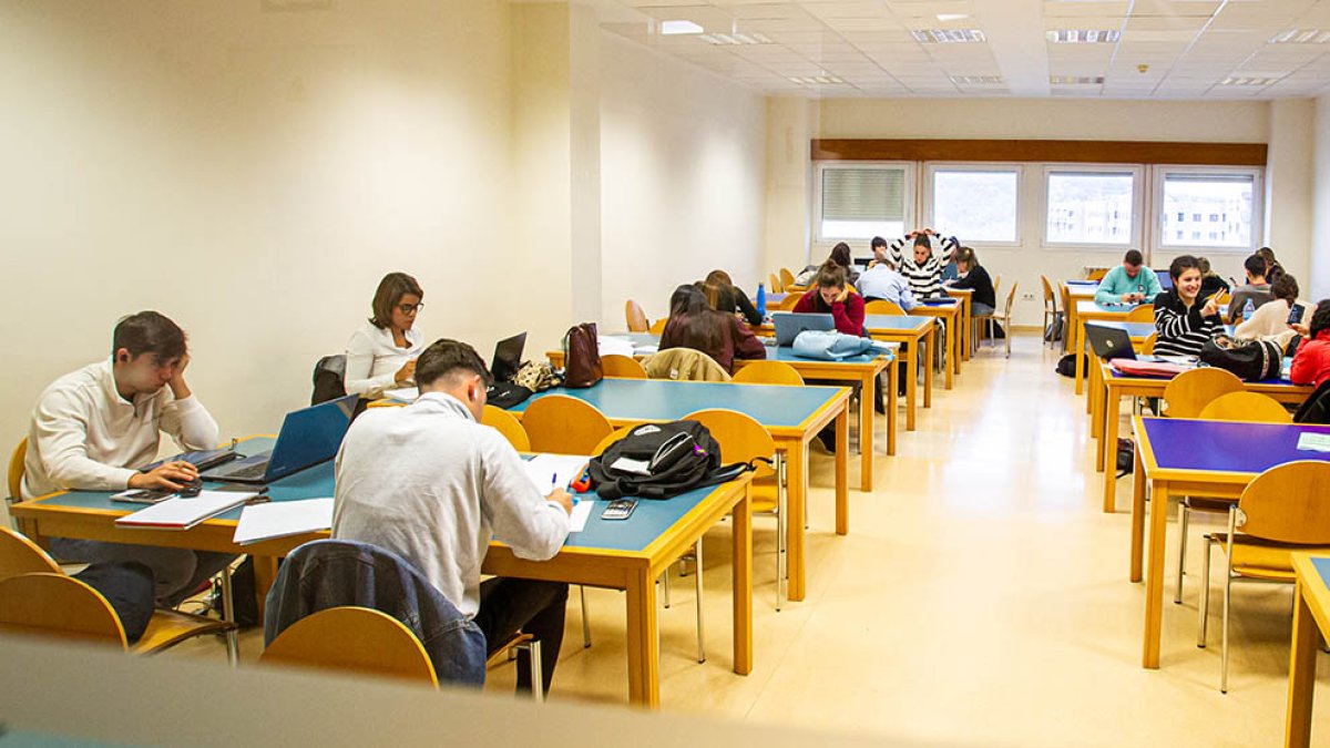 Estudiantes universitarios en el Campus Duques de Soria. - MARIO TEJEDOR