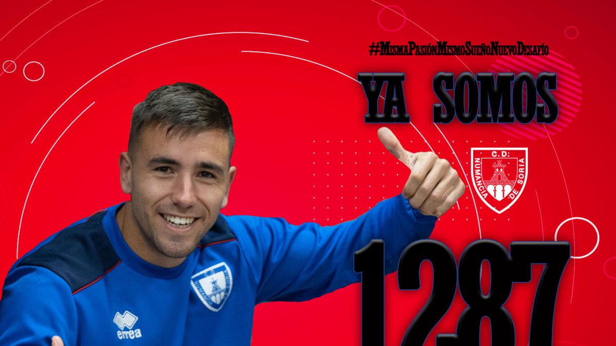 Carrillo en una imagen del Numancia para promocionar la campaña de abonados.