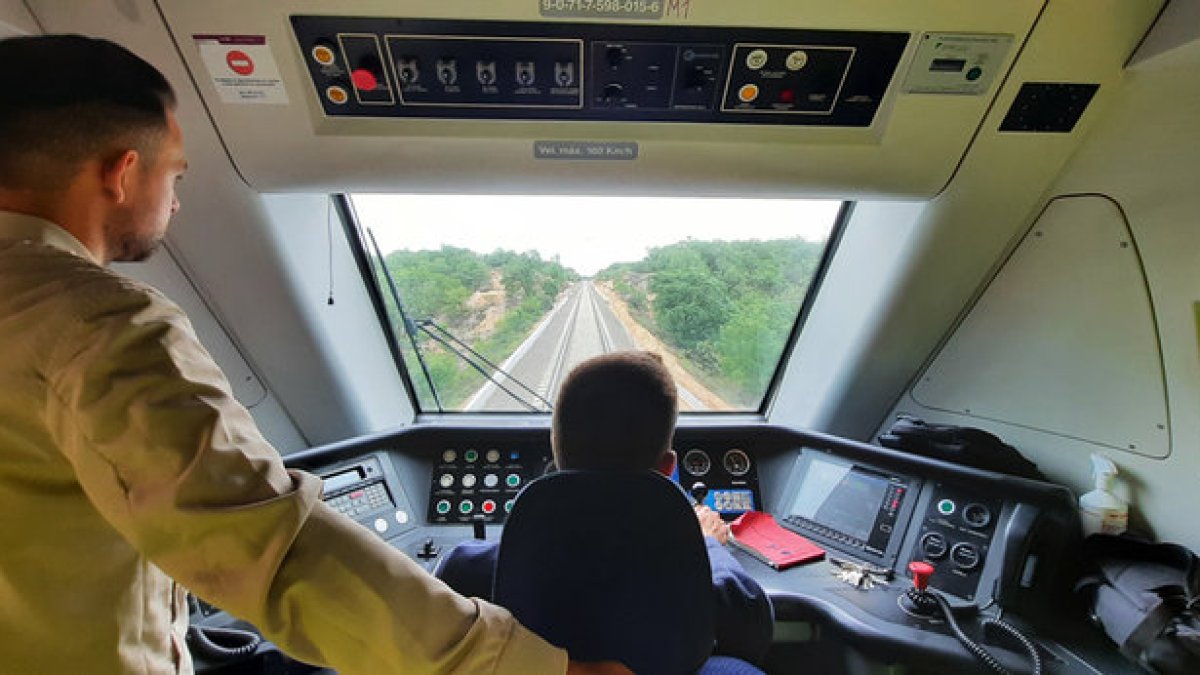 Viaje en pruebas de maquinistas por la Soria-Torralba esta semana.HDS