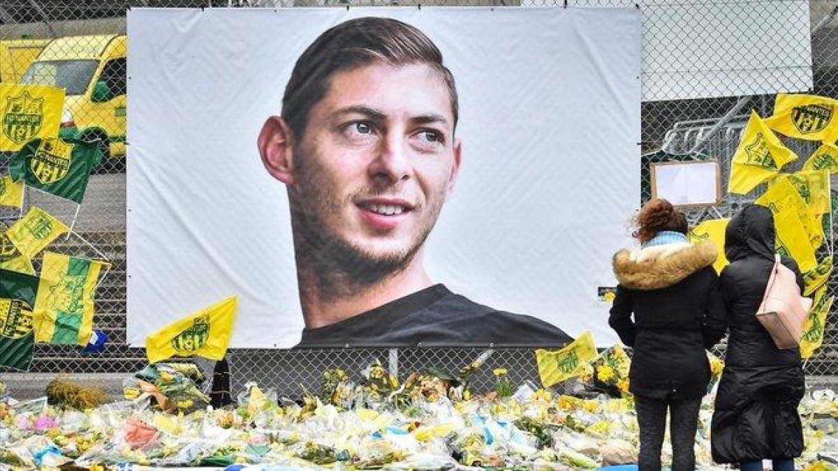 El homenaje a Emiliano Sala en Nantes, a principios de febrero.-LOIC VENANCE/ AFP