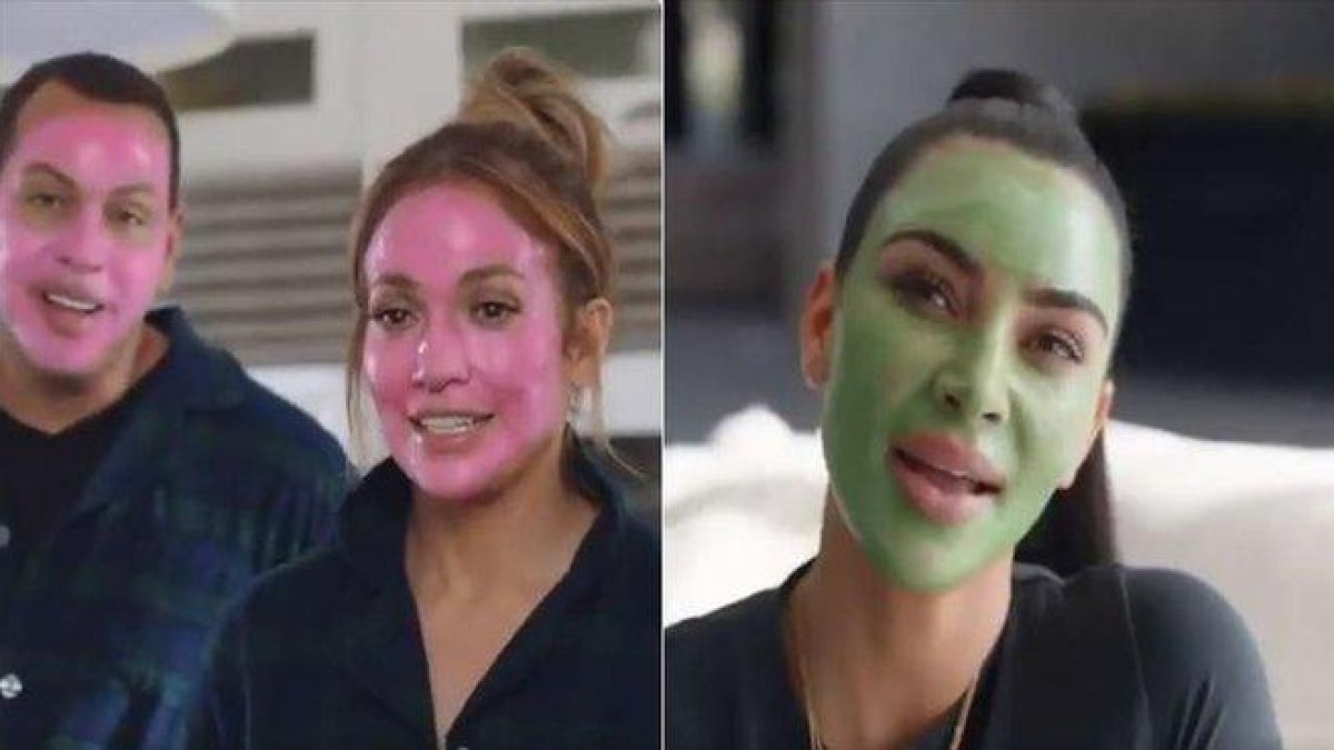 Kim Kardashian, Jennifer Lopez y su novio, el exjugador de béisbol Alex Rodríguez, protagonizan un divertido anuncio para Facebook.-