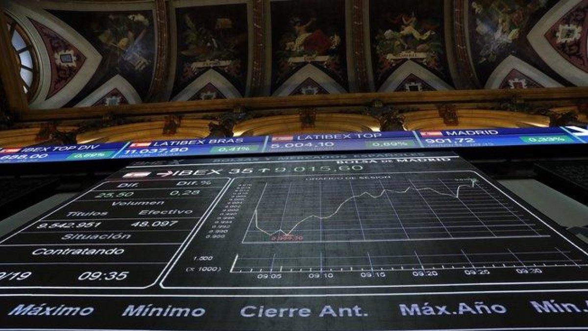 La Bolsa de Madrid, este lunes.-EFE