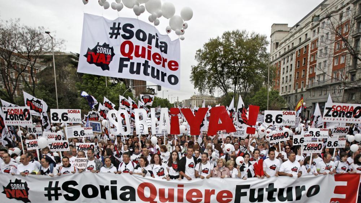 Soria Ya encabezó la Revuelta de la España Vaciada en Madrid.-MARIO TEJEDOR