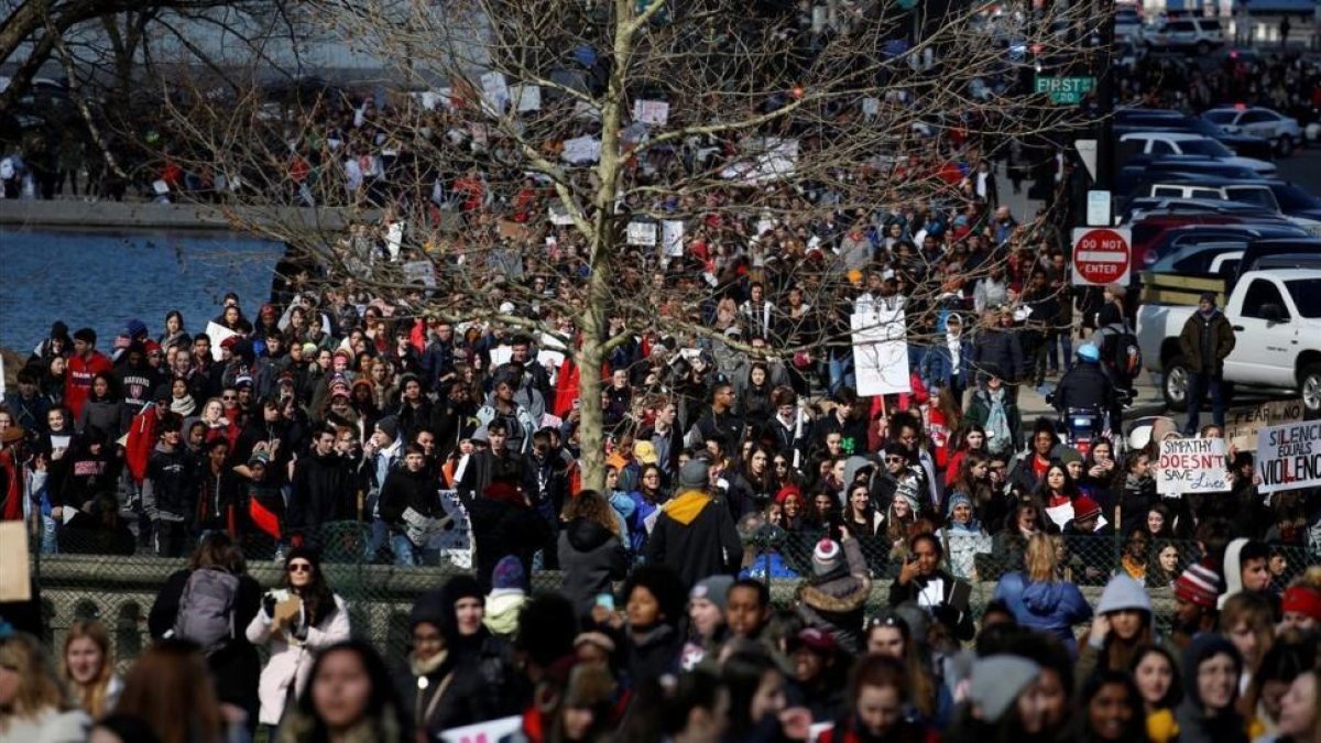 Marcha de estudiantes contra las armas en Washington D.C.-JOSHUA ROBERTS (REUTERS)