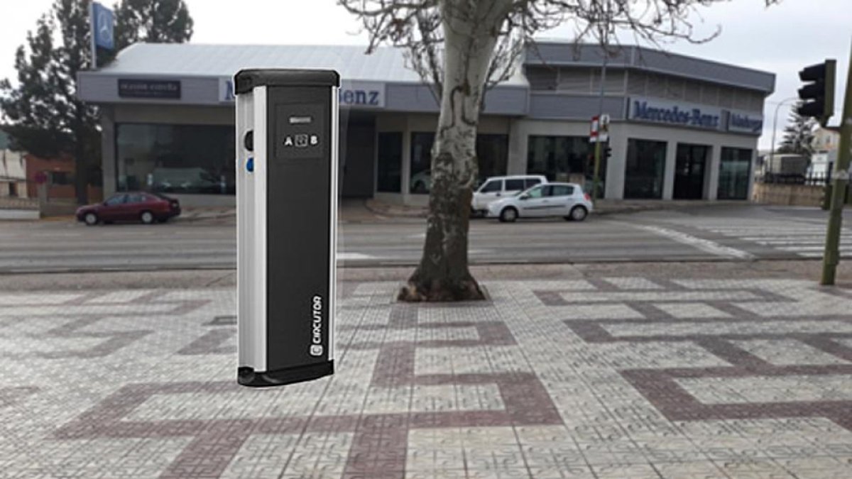 Recreación de un punto de recarga para coches eléctricos-HDS