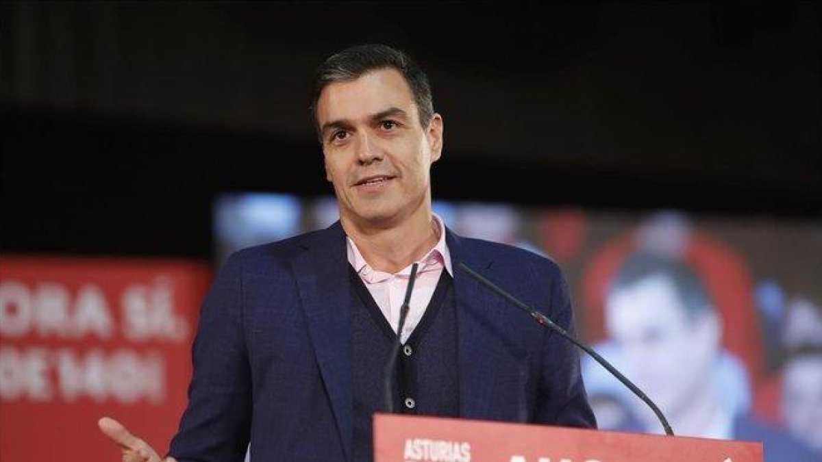 Pedro Sánchez durante un acto del PSOE. HDS