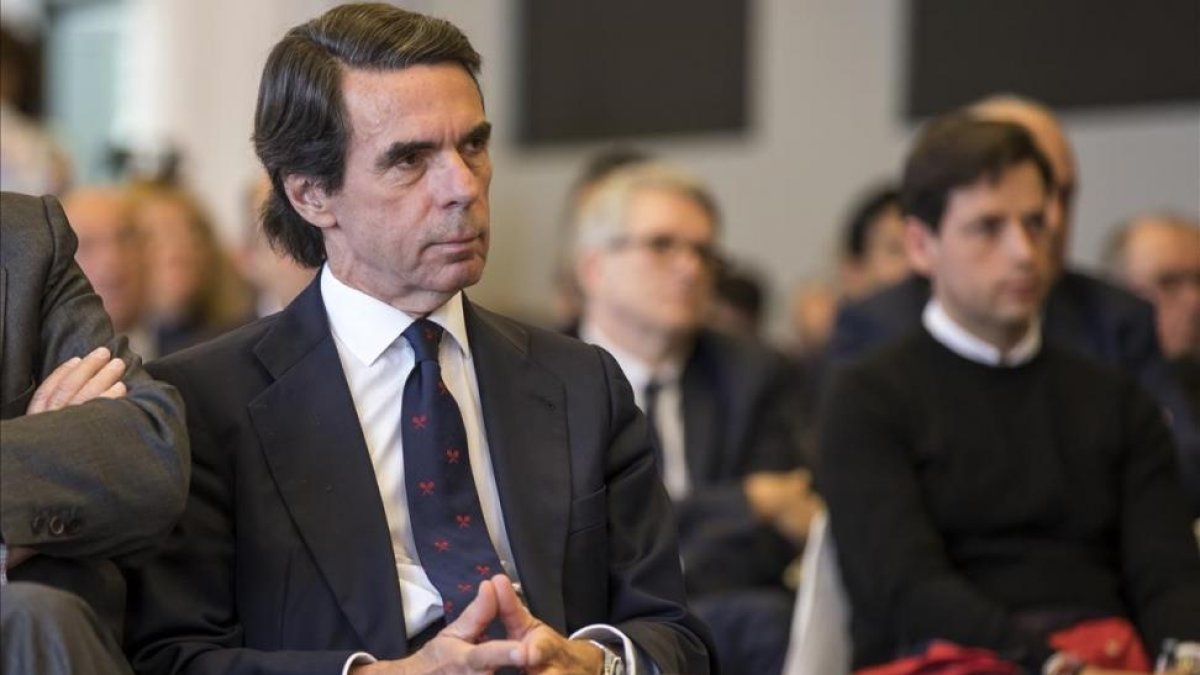 Aznar, en la sede de la FAES-MIGUEL LORENZO