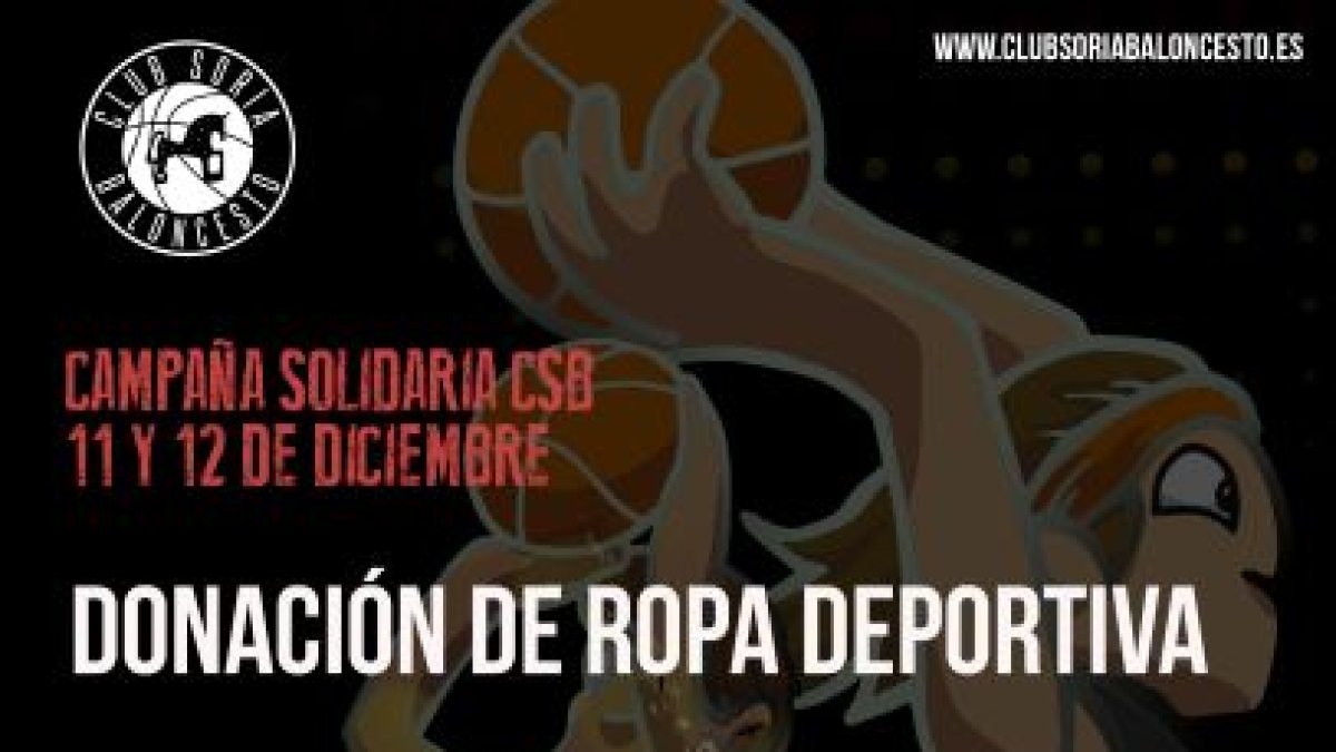 Cartel campaña solidaria Club Soria Baloncesto.