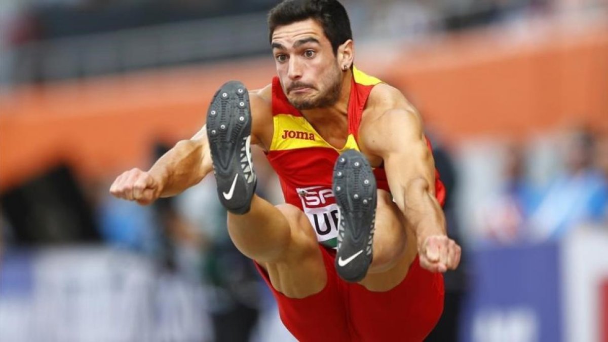 Jorge Ureña, en la prueba de longitud.-AP / MATTHIAS SCHRADER