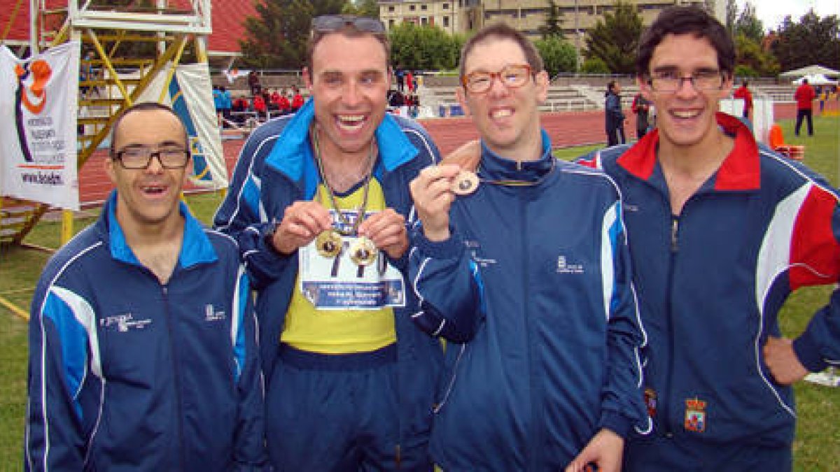 Los cuatro representantes del club soriano en la prueba burgalesa. / ANDE SORIA-