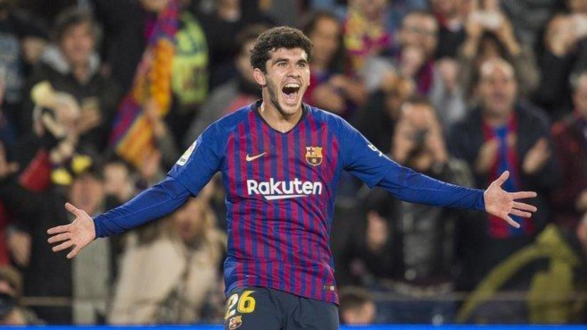 Carles Aleñá celebra su gol..-