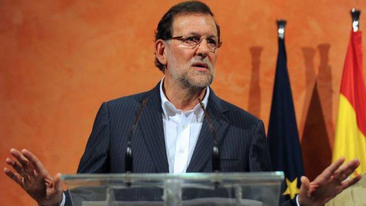 El presidente de Gobierno, Mariano Rajoy, en La Palma del Condado.-Foto: AFP / CRISTINA QUICLER