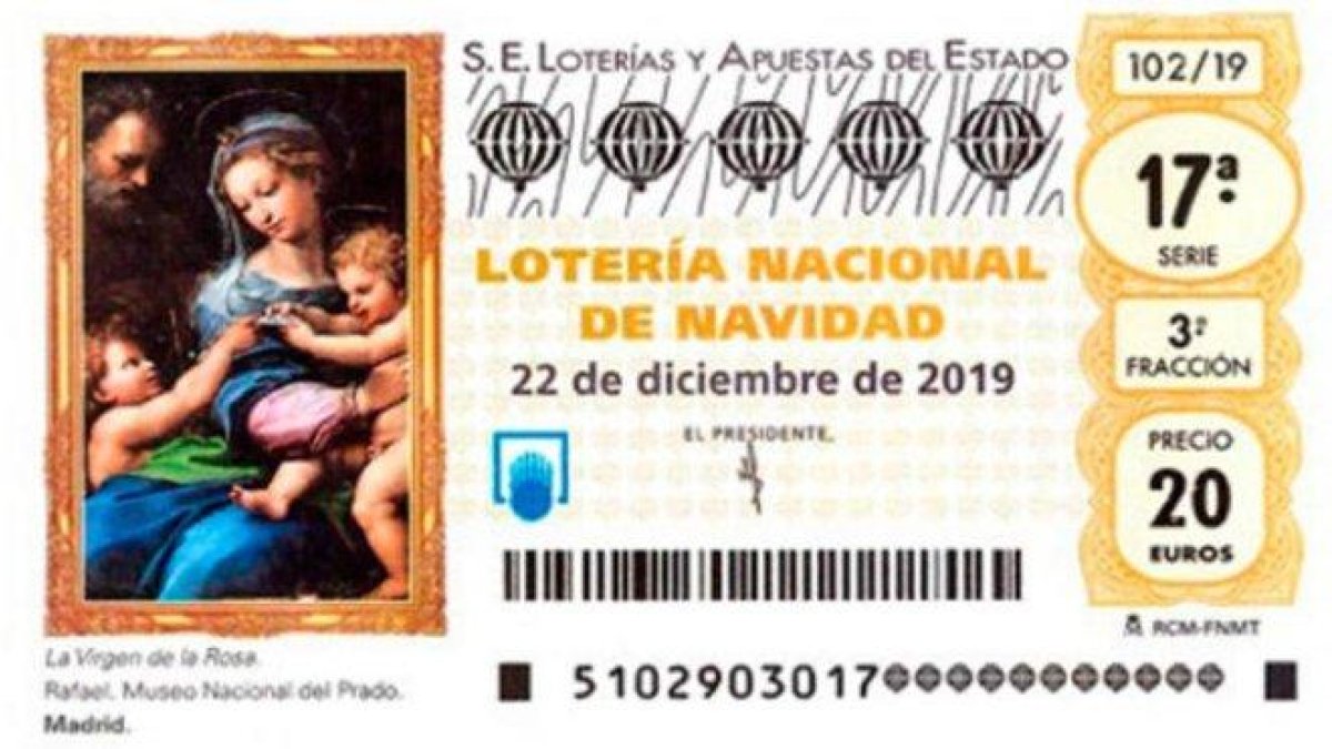 Imagen del décimo de la Lotería de Navidad 2019.-LOTERÍAS Y APUESTAS DEL ESTADO
