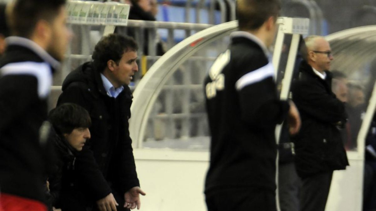 Jagoba Arrasate y Alkiza no daban crédito al empate del Girona en el último suspiro.-Diego Mayor