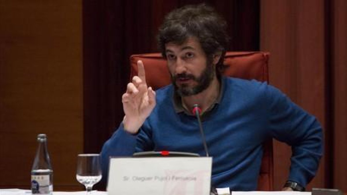 Oleguer Pujol, durante su declaración ante la comisión Pujol del Parlament, en el 2015.-FERRAN NADEU