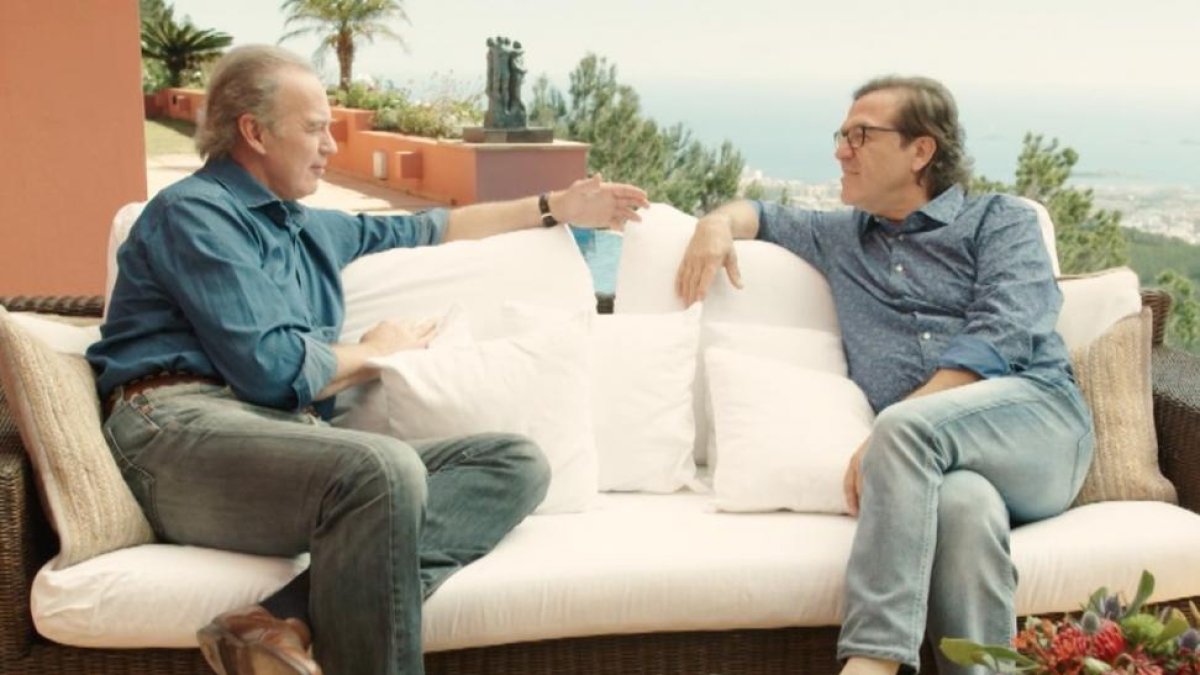 Bertín Osborne, con Pepe Navarro en 'Mi casa es la tuya'.-