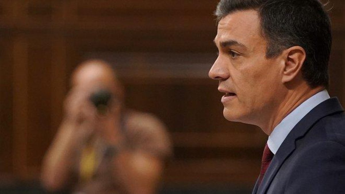 Pedro Sánchez, en el Congreso.-JOSÉ LUIS ROCA