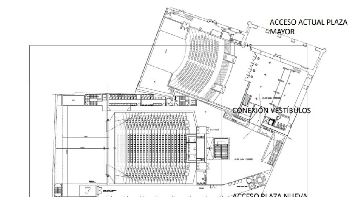 Plano del Palacio de la Audiencia con la ampliación propuesta. HDS