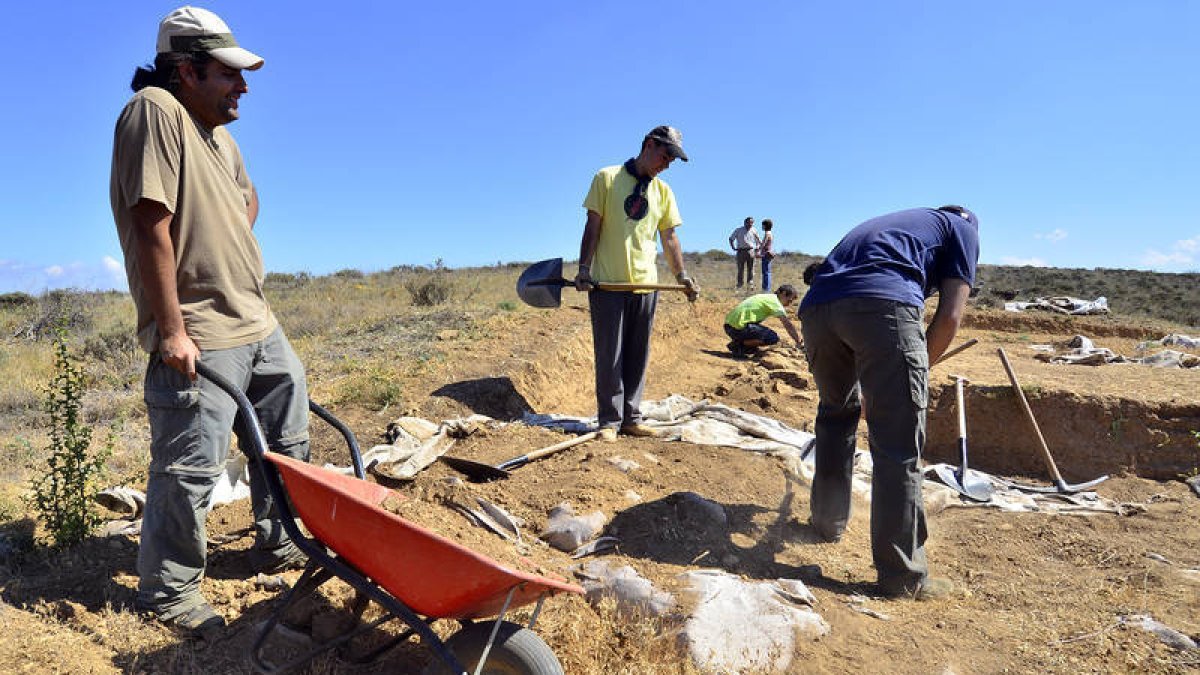 Imagen de los trabajos de excavación de Numancia de la campaña de 2012. / ÁLVARO MARTÍNEZ-